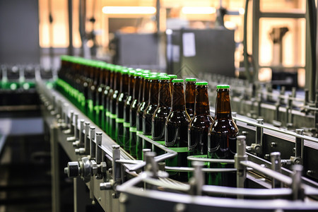 啤酒厂的自动化生产线图片
