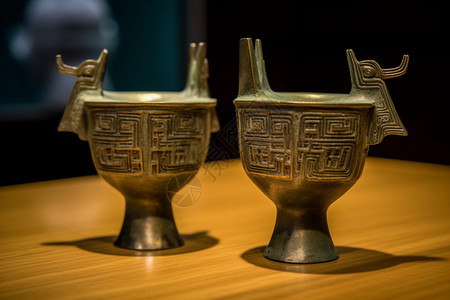 古董历史工艺的青铜杯图片