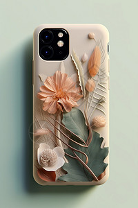 优雅的植物手机壳设计图片