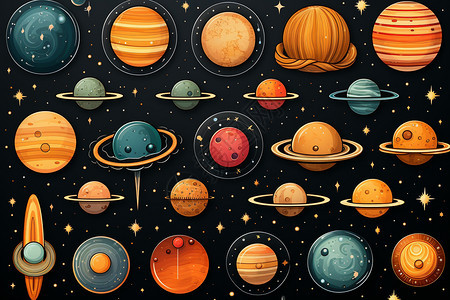 太空主题贴纸未来风格背景图片