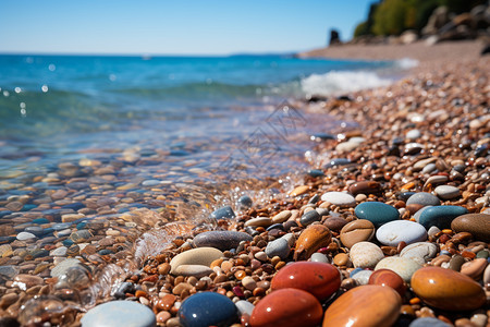 度假海滩的鹅卵石图片