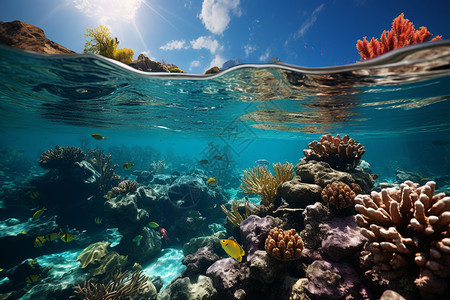 海洋中的生物群图片