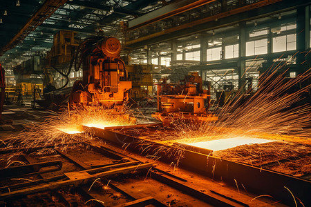 金属加工厂的火花图片