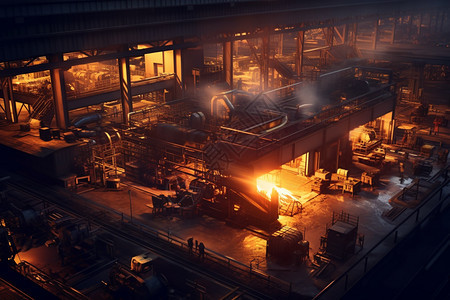 金属加工工厂的场景图片