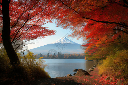 富士山的红叶图片