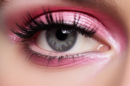 漂亮的粉色眼妆图片
