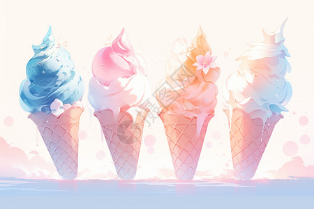 各种口味的冰淇淋图片