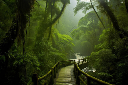 丛林中的桥图片