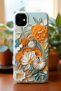 花朵浮雕手机壳图片