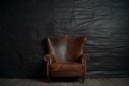 棕色牛皮单人沙发座椅图片