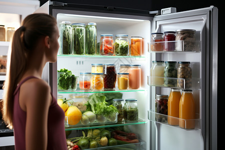 冰箱厨房存储食物图片