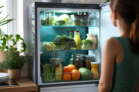 冰箱存储食物图片