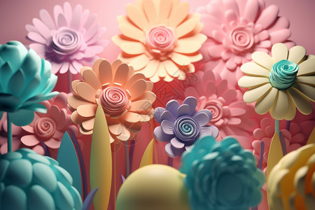 彩色的3D花朵图片