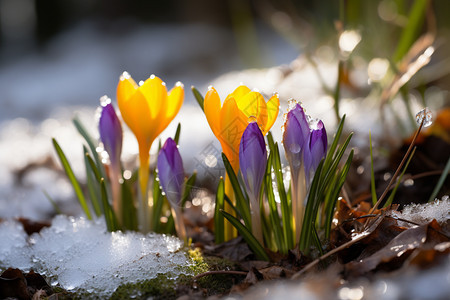 美丽的冬季花朵图片