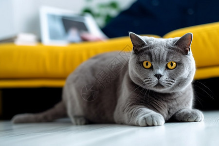 地面上的宠物猫图片