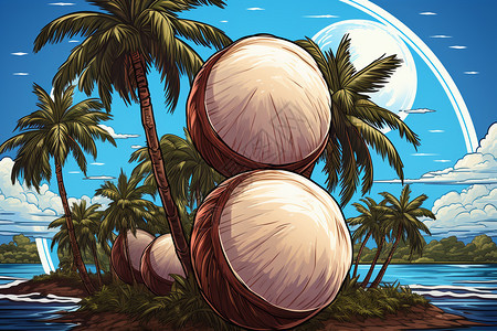 逼真的椰子树图片