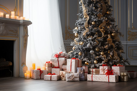 圣诞树和礼盒图片