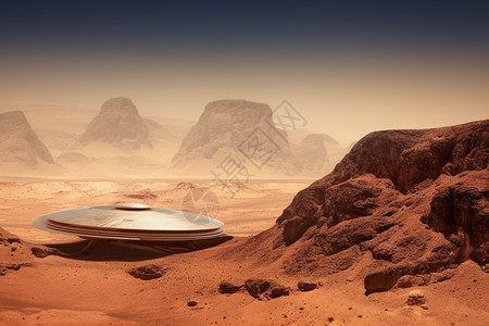 沙漠里的飞碟图片