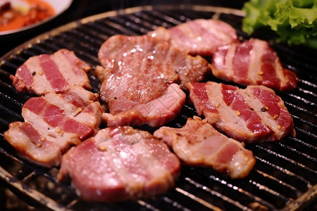餐厅里的韩式烤肉背景图片