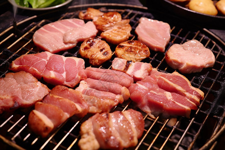 韩式烹饪烤肉背景图片