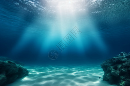 蓝色的海水背景图片