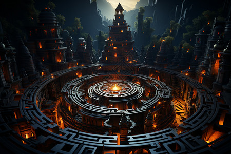 科幻迷宫背景背景图片