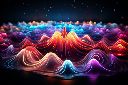 霓虹灯形状的波浪图片