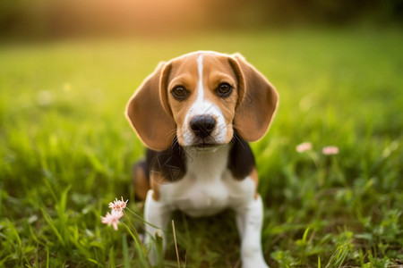 呆萌的小猎犬图片