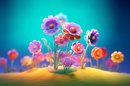 彩色的3D花朵图片