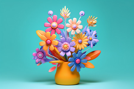 美丽的彩色3D花朵图片