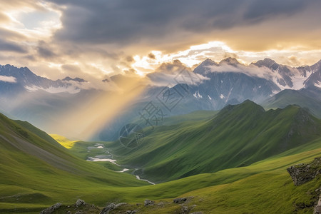 山脉的美丽风景图片