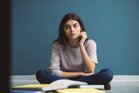 感到困惑的女学生图片