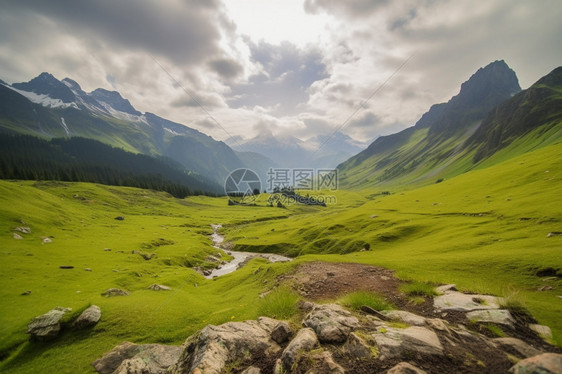 徒步旅行的斯凯岛景观图片