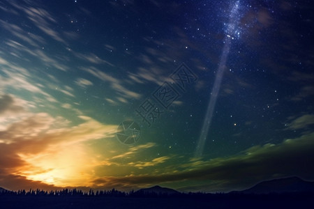 夜晚天空的星空景观图片