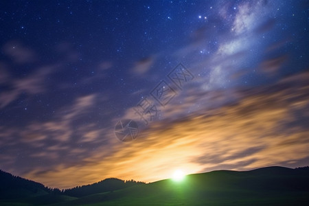 户外夜晚天空的星空景观图片