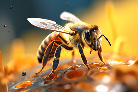 小蜜蜂采蜜背景图片