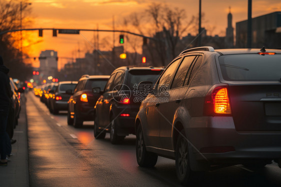 城市道路上的汽车图片