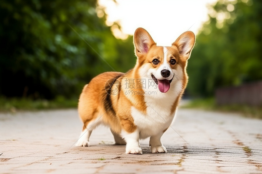 友好的柯基犬图片