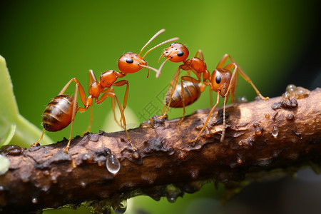 红蚂蚁的特写镜头图片