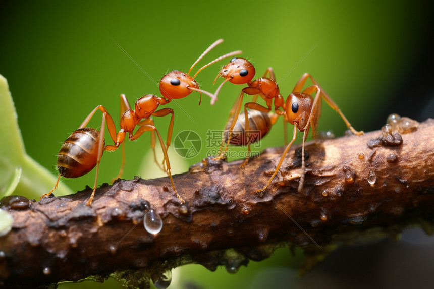 红蚂蚁的特写镜头图片