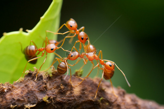 正在觅食的红蚂蚁图片
