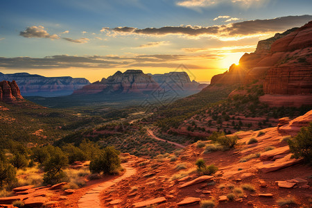 亚利桑那州红色岩石景观图片