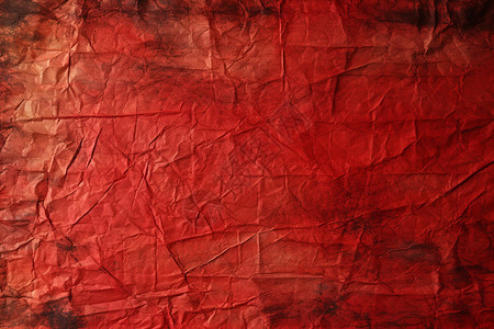 褶皱的红色油纸背景图片
