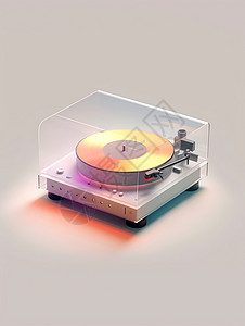 玻璃质感的唱片机图片