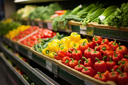 超市的果蔬背景图片