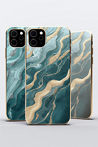绿色大理石花纹的手机壳背景图片