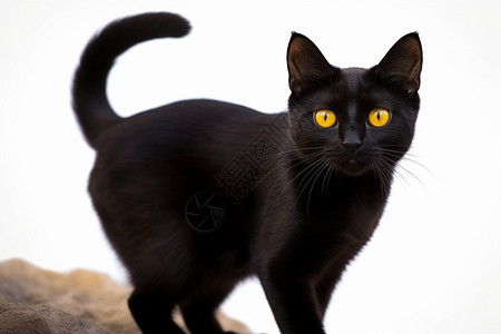 黑色孟买猫哺乳动物孟买猫高清图片