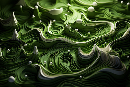 绿色抽象创意风景背景图片