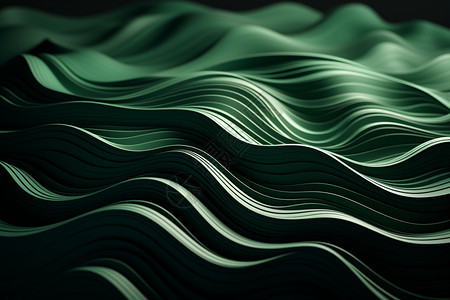 3D绿色波浪背景图片