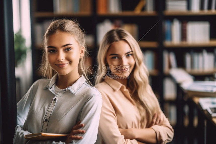 图书馆的女孩图片